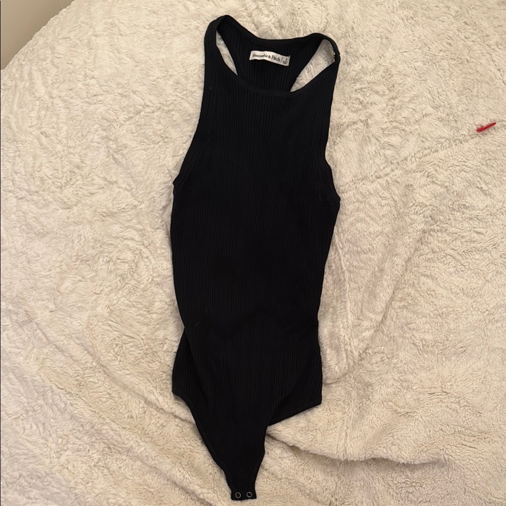 Abercrombie & Fitch Black High Neck Racerback Bodysuit